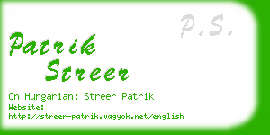 patrik streer business card